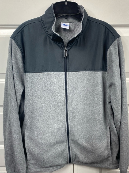 STARTER Other - Starter Jacket Men Large Heather Gray Fleece Full Zip Mock Neck Bomber Sweater